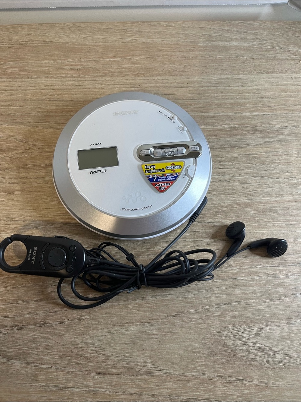 Sony Silver Portable CD/MP3 Player with Wired Earbuds